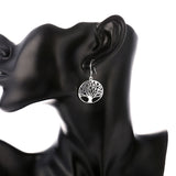 White Gold Plated Tree Of Life Earring