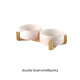 Marbling Ceramic Double Pet Bowl