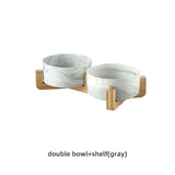 Marbling Ceramic Double Pet Bowl