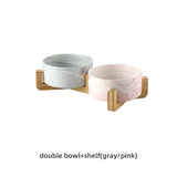 Marbling Ceramic Double Pet Bowl